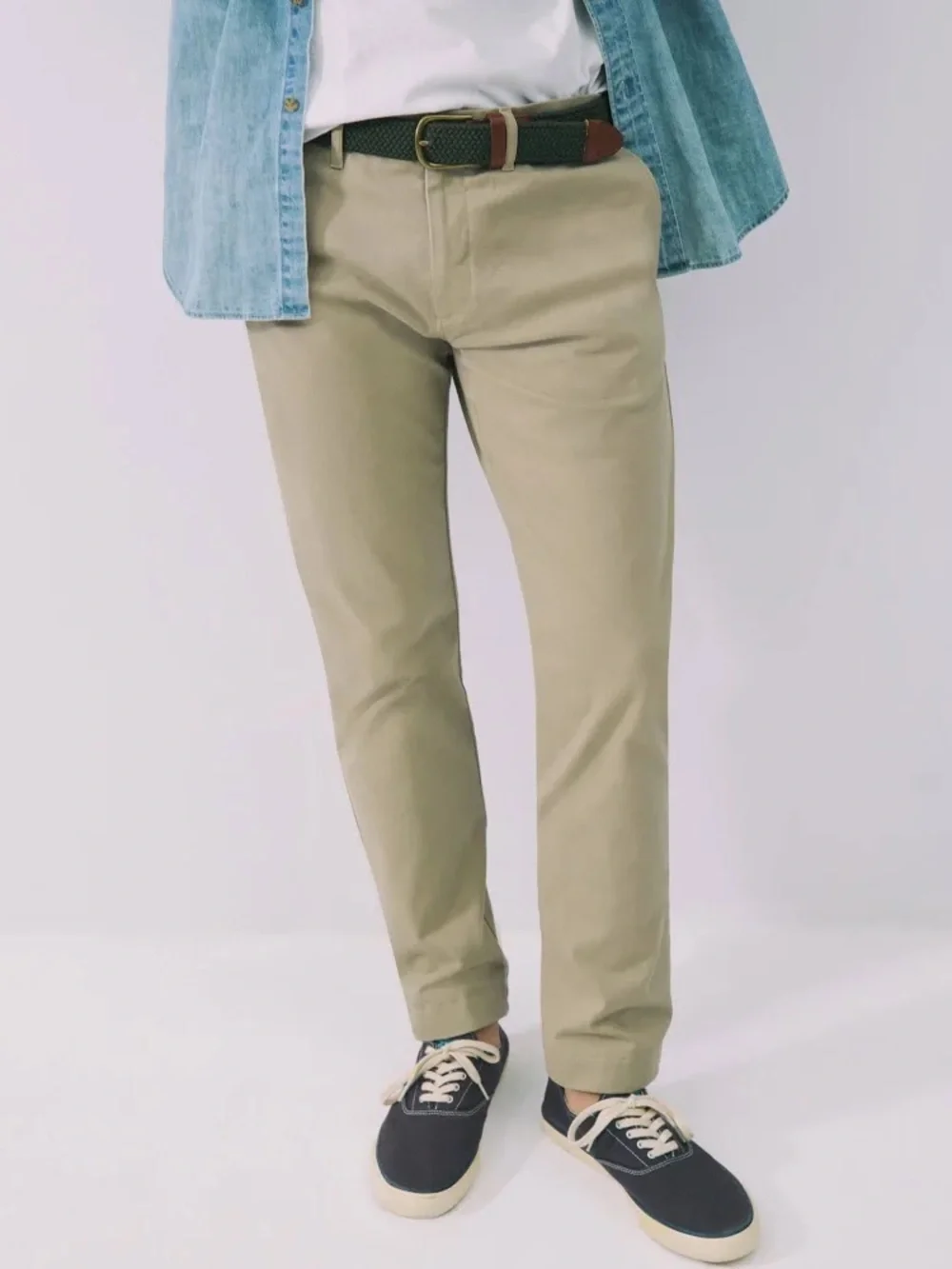 J. Crew FLEX Pants in Khaki and White Interior
